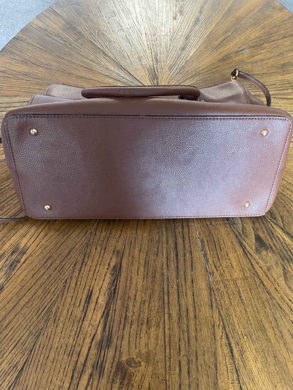 Ralph Lauren Cognac Leather Satchel with Gold Hardware - Picture 13 of 16